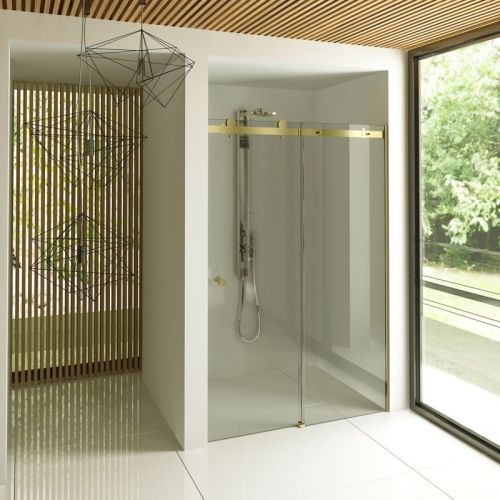 Multislide S Gold Glass Shower Enclosure