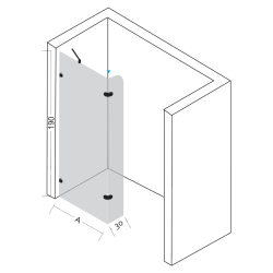 Mozio Glass Shower Screen With Folding Part