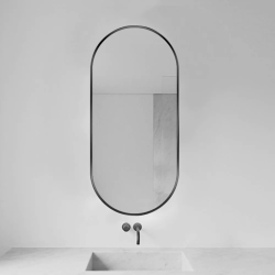 Kalo Black Oval Mirror with Black Frame