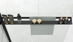 ДУШ ПАРАВАН за баня по индивидуален размер Setto Nero, с черни държачи 