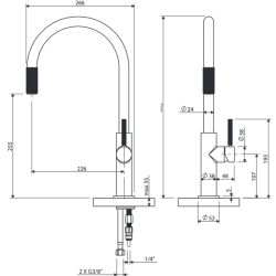 SWICH BLACK MATT Single Lever Kitchen Sink Mixer Filtering System