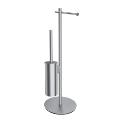 MODERN PROJECT NICKEL Free-standing Toilet Roll and Brush Holder