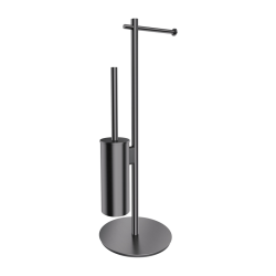 MODERN PROJECT ANTHRACITE Free-standing Toilet Roll and Brush Holder