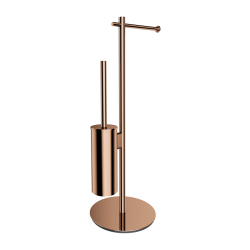 MODERN PROJECT COPPER Free-standing Toilet Roll and Brush Holder